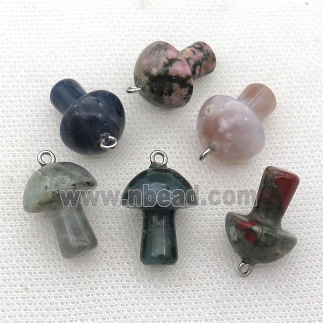 mix Gemstone mushroom pendant