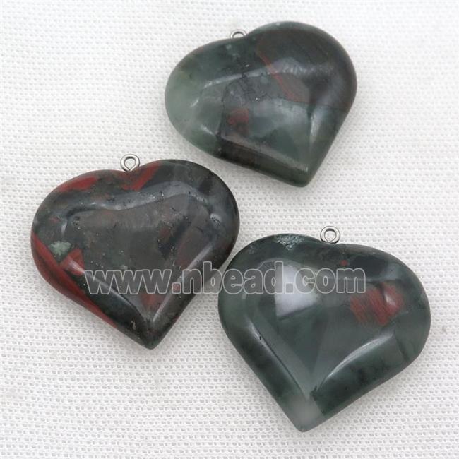 Natural African BloodStone Heart Pendant