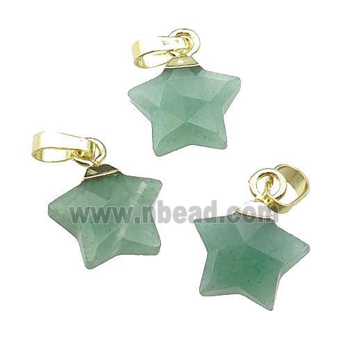 green Aventurine star pendant, gold plated