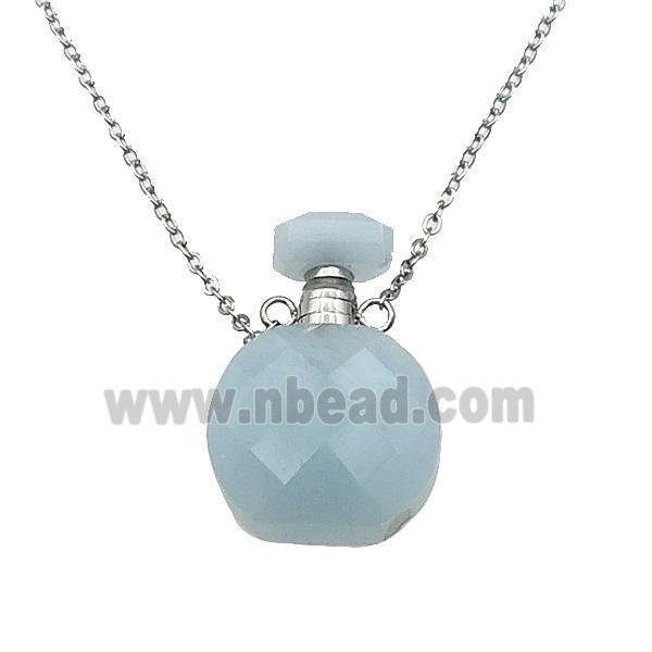 blue Aquamarine perfume bottle Necklace