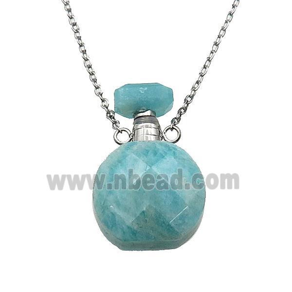 green Amazonite perfume bottle Necklace