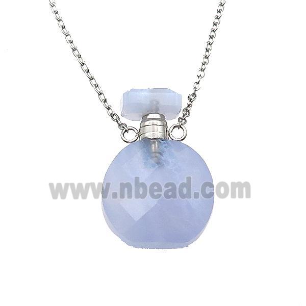 Blue Lace Agate perfume bottle Necklace