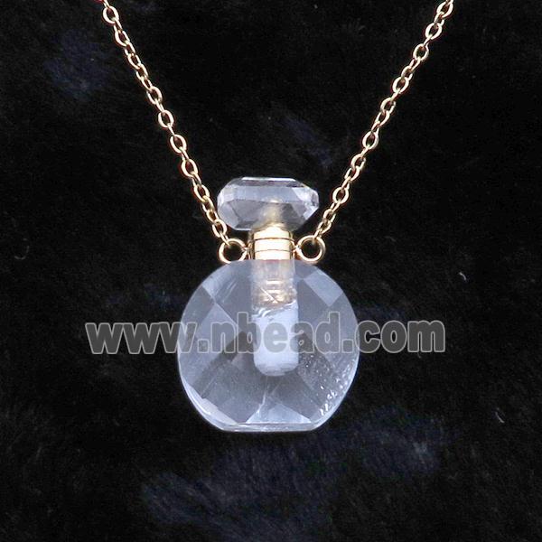 Clear Quartz perfume bottle Necklace