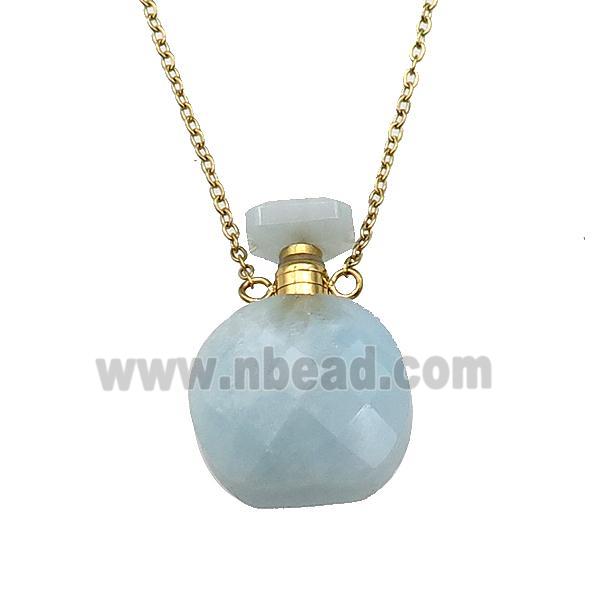 blue Aquamarine perfume bottle Necklace