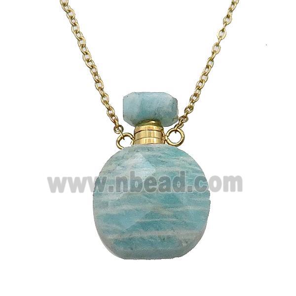 green Amazonite perfume bottle Necklace