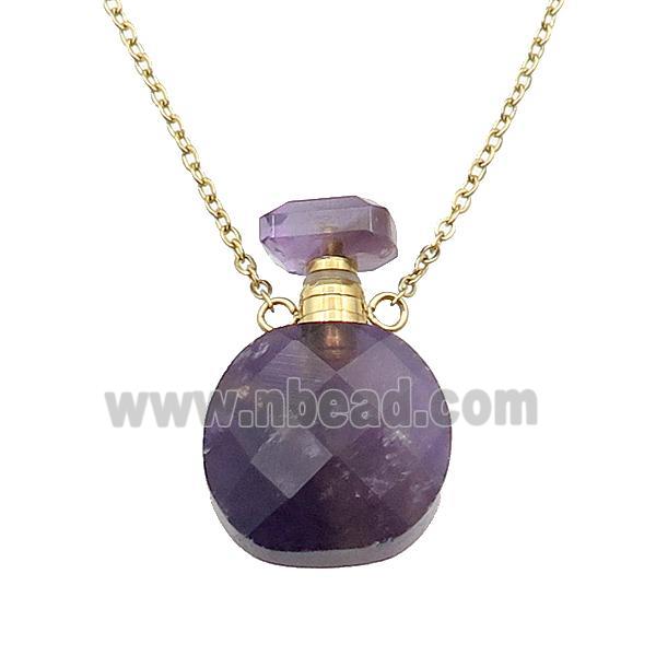 purple Amethyst perfume bottle Necklace