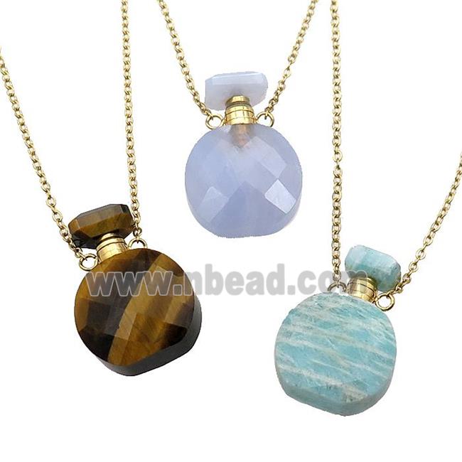 mix Gemstone perfume bottle Necklace