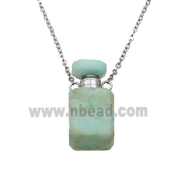 green Chrysoprase perfume bottle Necklace