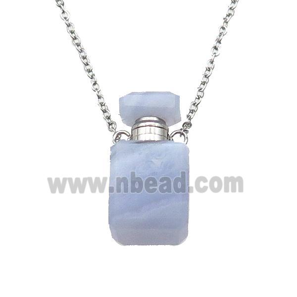 Blue Lace Agate perfume bottle Necklace