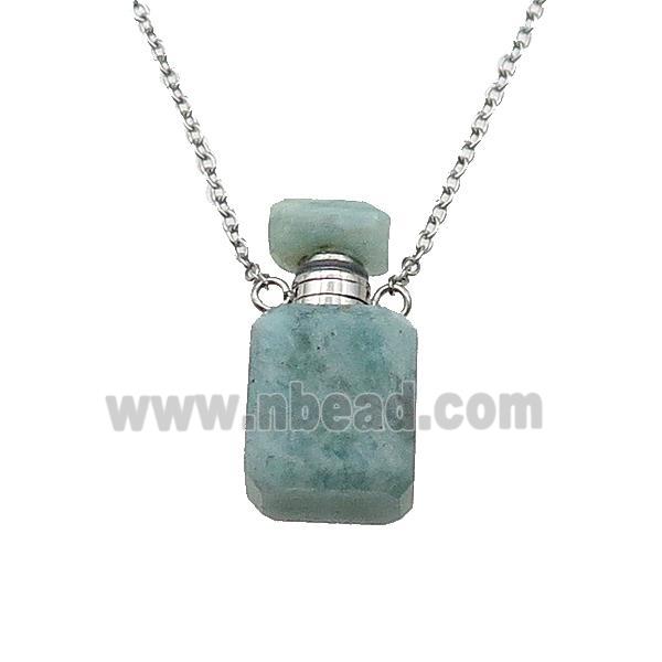 green Amazonite perfume bottle Necklace