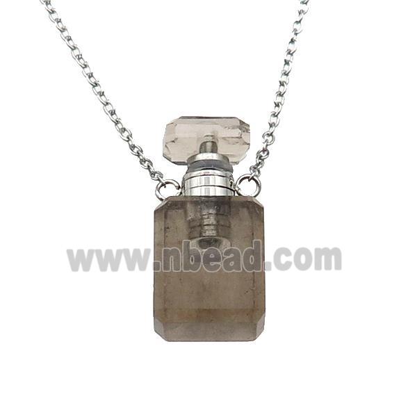 Smoky Quartz perfume bottle Necklace