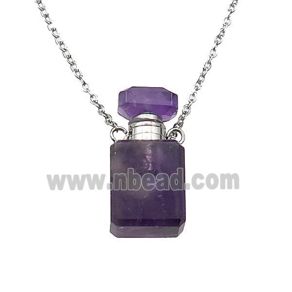 Amethyst perfume bottle Necklace