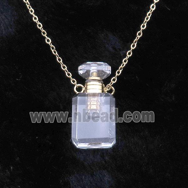 Clear Quartz perfume bottle Necklace