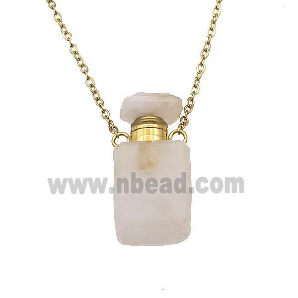 pink Rose Quartz perfume bottle Necklace