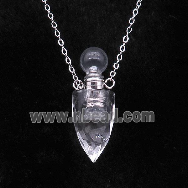 Clear Quartz perfume bottle Necklace