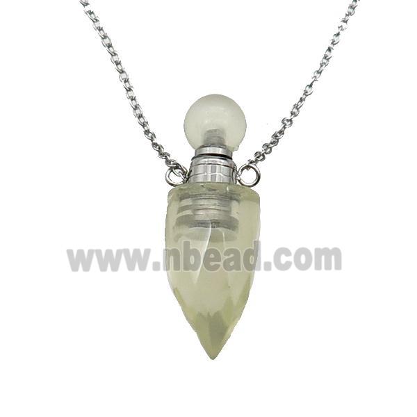 Lemon Quartz perfume bottle Necklace