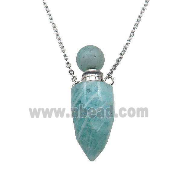 green Amazonite perfume bottle Necklace