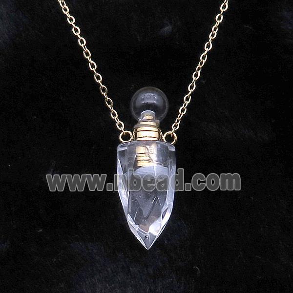 Clear Quartz perfume bottle Necklace