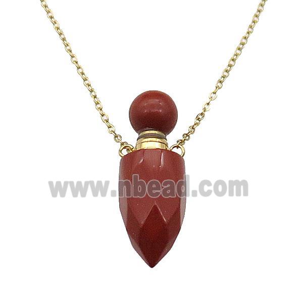 red Jasper perfume bottle Necklace