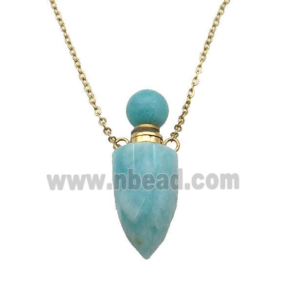 green Amazonite perfume bottle Necklace