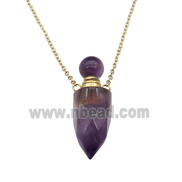 purple Amethyst perfume bottle Necklace