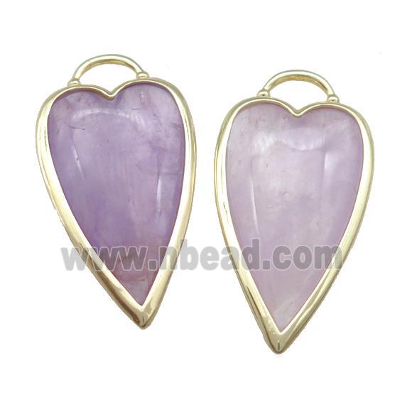 Purple Amethyst Arrowhead Pendant Gold Plated