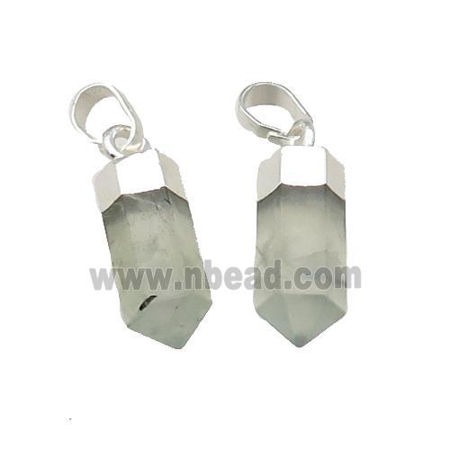 Prehnite Bullet Pendant Silver Plated