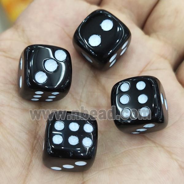 Black Onyx Agate Cube Dice