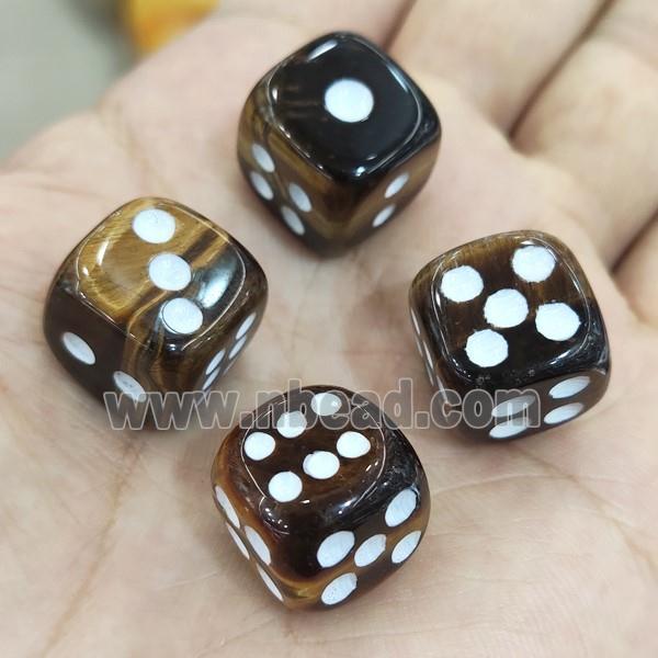 Tiger Eye Stone Cube Dice