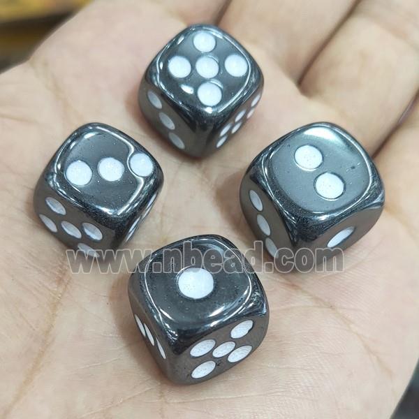 Black Hematite Cube Dice