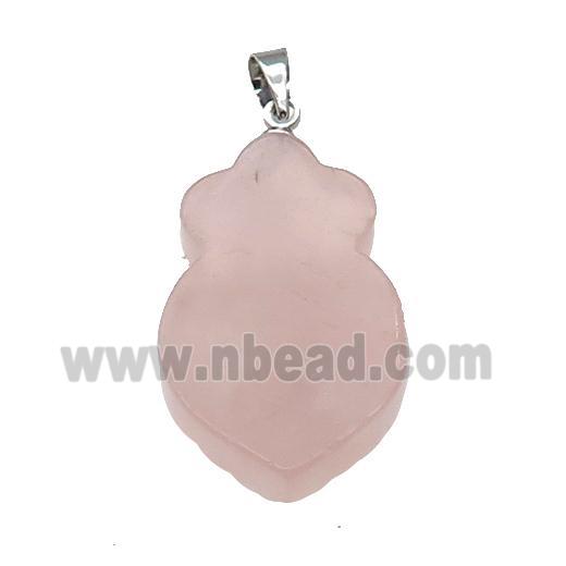 Rose Quartz Shield Pendant