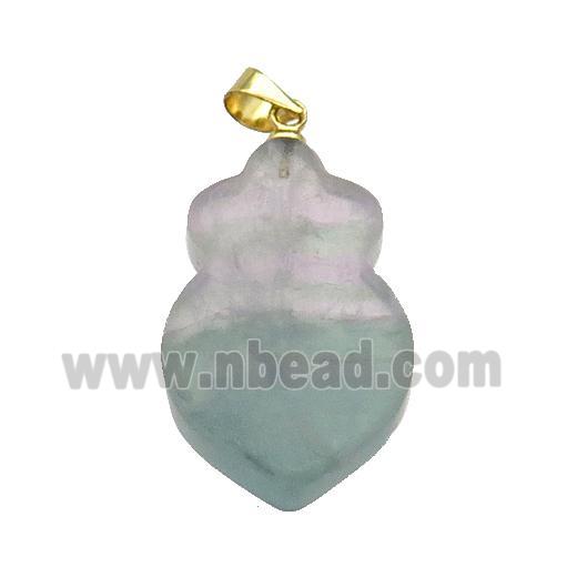 Multicolor Fluorite Shield Pendant