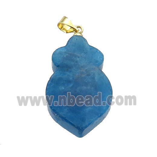 Blue Apatite Shield Pendant