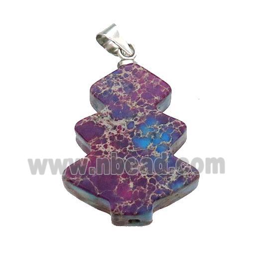 Purple Imperial Jasper Christmas Tree Pendant