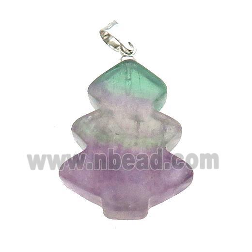 Multicolor Fluorite Christmas Tree Pendant