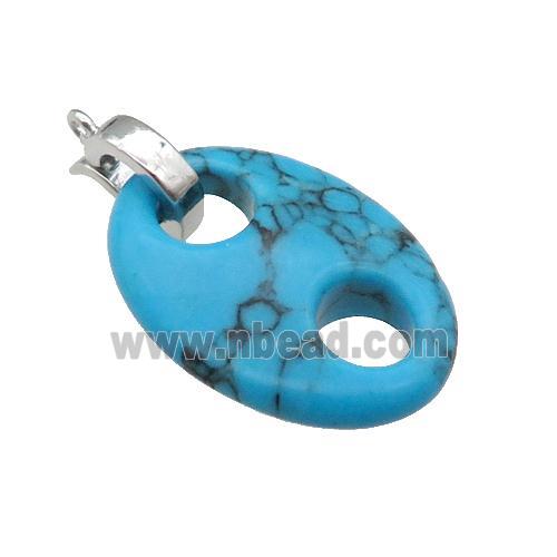 Blue Turquoise Pignose Pendant