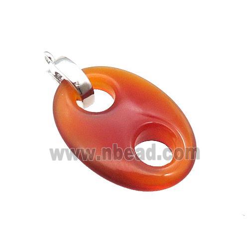 Red Carnelian Agate Pignose Pendant