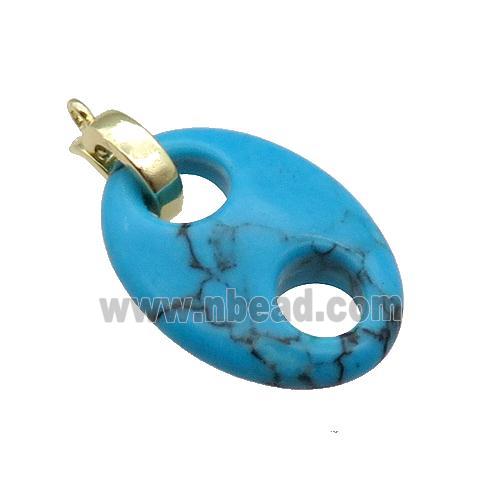 Blue Turquoise Pignose Pendant