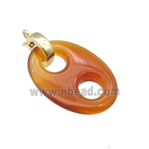 Red Carnelian Agate Pignose Pendant