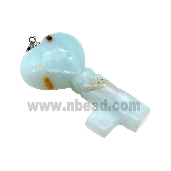 Blue Amazonite Key Pendant