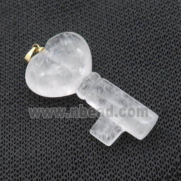 Clear Quartz Key Pendant