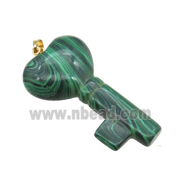 Green Synthetic Malachite Key Pendant