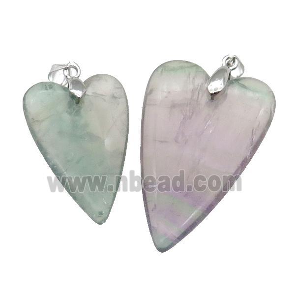 Multicolor Fluorite Heart Pendant