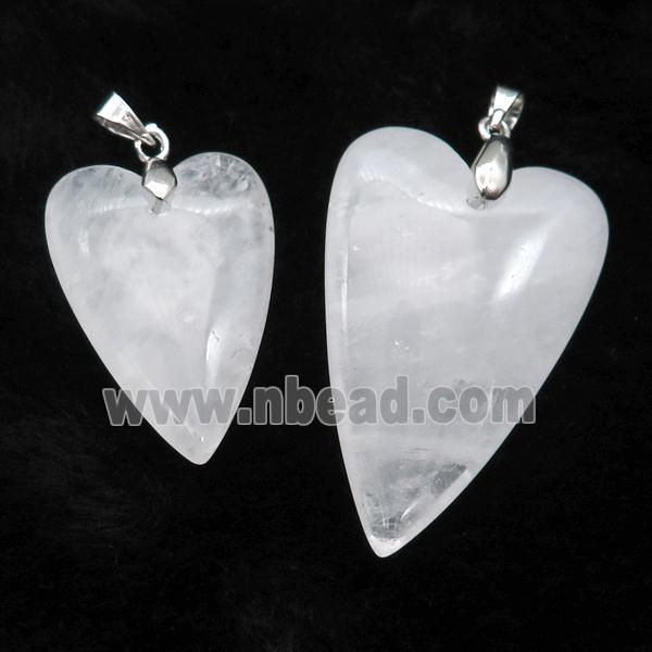 Clear Quartz Heart Pendant