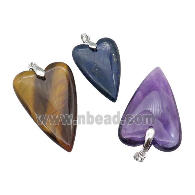 Mixed Gemstone Heart Pendant