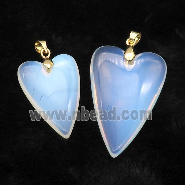 White Opalite Heart Pendant