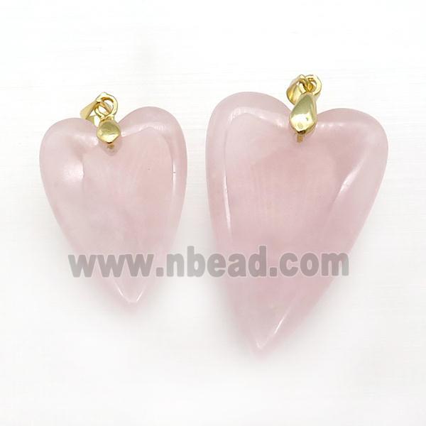 Pink Rose Quartz Heart Pendant