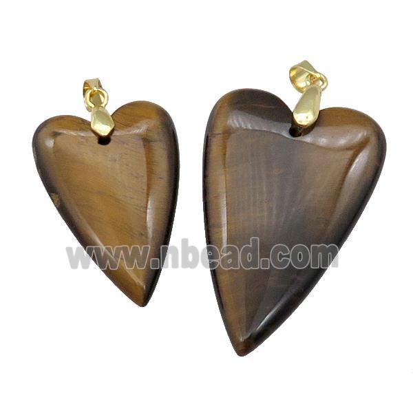 Yellow Tiger Eye Stone Heart Pendant