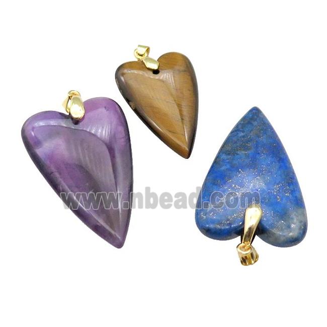 Mixed Gemstone Heart Pendant