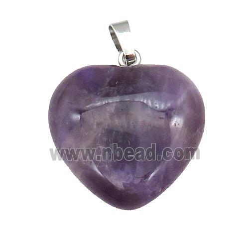 Purple Amethyst Heart Pendant